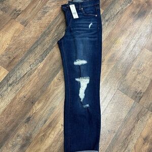 Distressed Blue Jeans